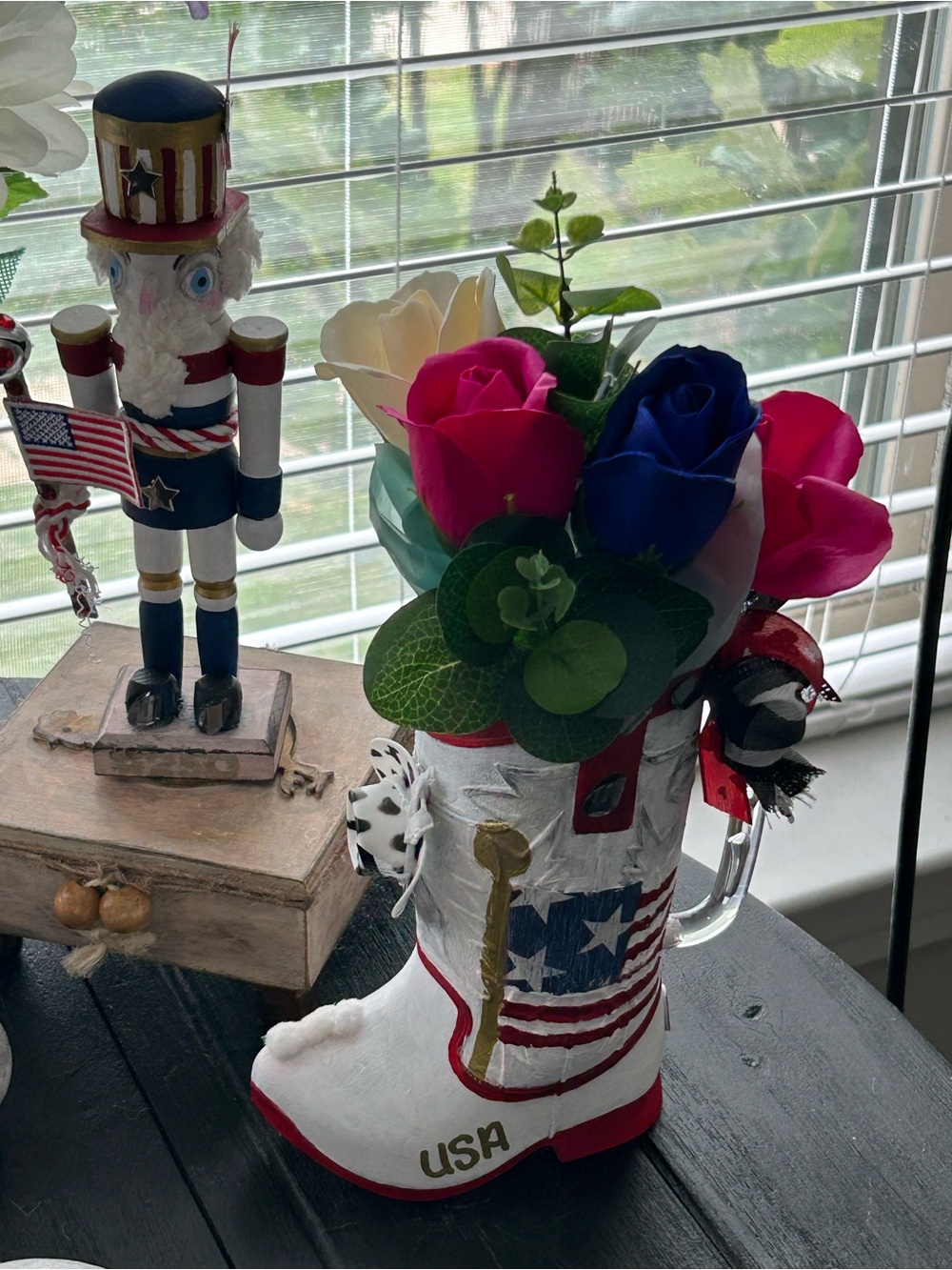 Patriotic July 4th Holiday Flower Vase